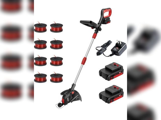 Lot 96-164476 - MZK 20V 12'' Cordless String Trimmer, Grass Trimmer&amp;Edger with 8 Replacement Spools MSRP $129.99...