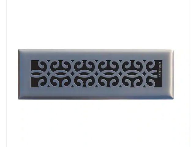 Lot 96-227696 - Bundle of 4 Hampton Bay Classic Scroll 2 in. x 10 in. Steel Floor Register in Brushed Nickel New