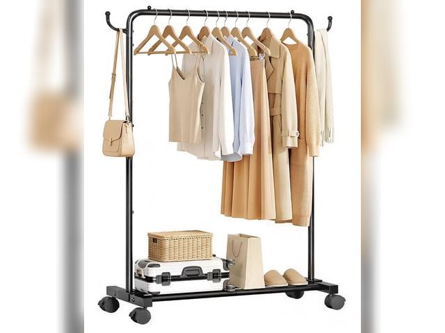 Lot 96-230493 - Homde Portable Clothes Rack for Bedroom: 4 Lockable Wheel Move Room-to-Room

New