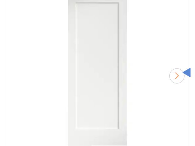 Lot 96-145368 - eightdoors 30 in. x 80 in. x 1-3/8 in. Shaker White Primed 1-Panel Solid Core Wood Interior Slab Doo...