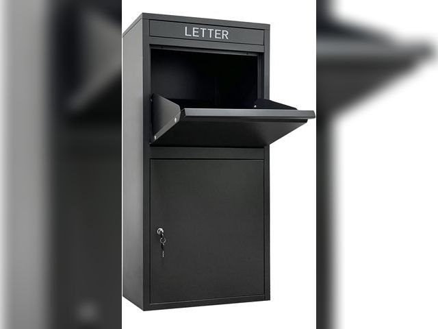 Lot 96-209141 - Package Delivery Boxes for Outside, Extra Large Capacity Modern Mailbox, Outdoor Freestanding Porch ...