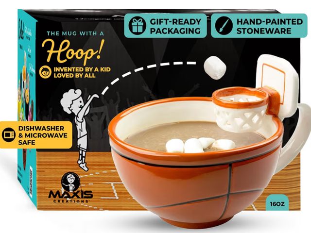 Lot 96-191208 - MAX'IS Creations The Mug with a Hoop Basketball Mug Funny Ceramic Coffee Mugs Cereal Bowl Sports Coa...