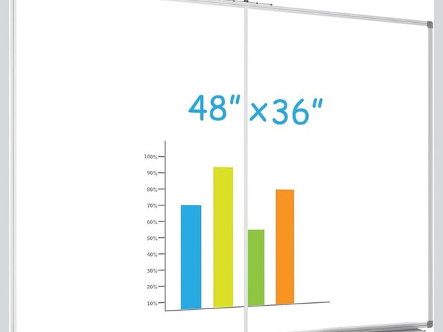 Lot 96-176208 - JILoffice Magnetic Foldable White Board 48 x 36 Inches, Dry Erase Whiteboard, Silver Aluminum Frame ...
