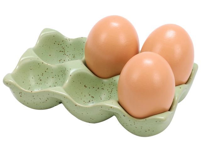 Lot 96-232833 - 2 Pack Farmhouse Egg Holder | Primitives By Kathy, Green, Cream New