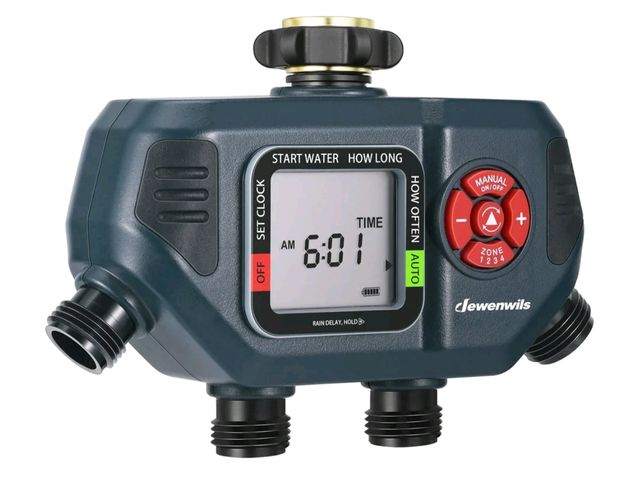 Lot 96-230837 - DEWENWILS Sprinkler Timer 4 Zone, Water Hose Timer for Garden with Rain Delay/Manual/Auto Irrigation...