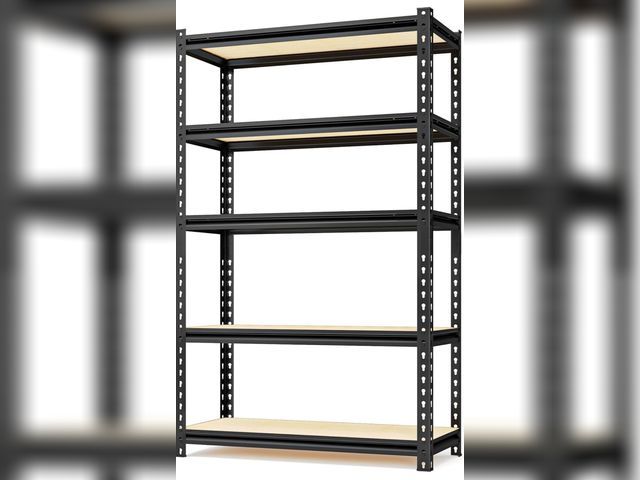 Lot 96-180516 - 5 Tier Garage Shelving, dimensions unknown may vary from stock photo Appears unused, open box possib...