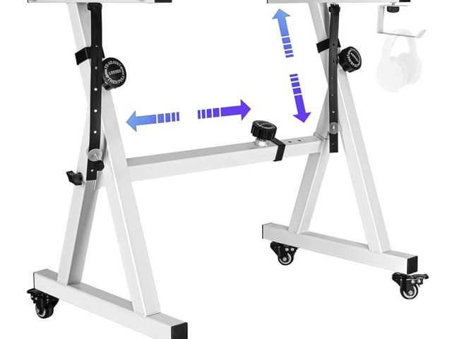 Lot 96-165395 - Universal Z-style Heavy-Duty Piano Keyboard Stand - Adjustable and Portable for 61/88 Keys (White)

...