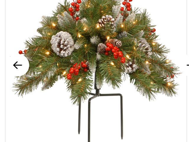 Lot 96-160714 - National Tree Company 18 in. Pre-Lit Frosted Berry Urn Filler with LED Lights New MSRP $97