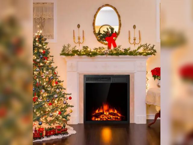 Lot 96-197617 - Clihome
22.5 in. 750W/1500W Freestanding and Recessed Electric Fireplace Insert Heater w 7-Level Fra...