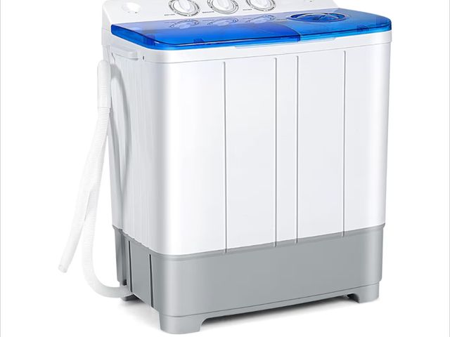 Lot 96-192358 - COSTWAY Portable Washing Machine, Twin Tub 22Lbs Capacity, Compact Washer(13.2Lbs) and Spinner(8.8Lb...