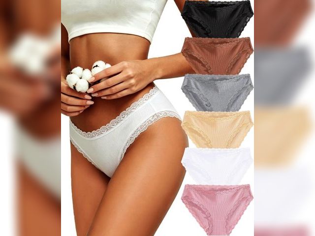 Lot 96-232625 - FINETOO Cotton Underwear for Women Sexy Cheeky Lace Bikini Panties Soft Breathable Womens Underwear ...