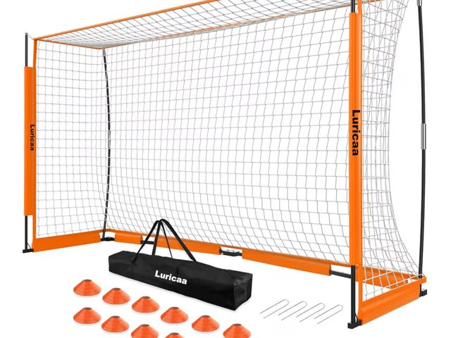 Lot 96-182917 - Collapsible Soccer Goal, 12×6 ft /16×7 ft Portable Soccer Goal Net for Backyard, Quick Setup Soccer ...