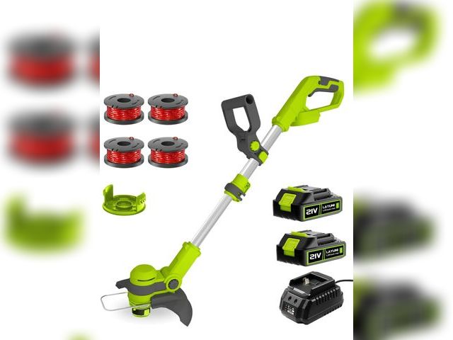 Lot 96-163965 - 21V String Trimmer Cordless, Battery Powered, Electric Grass Trimmer with 2 x 2.0Ah Batteries, 12 In...