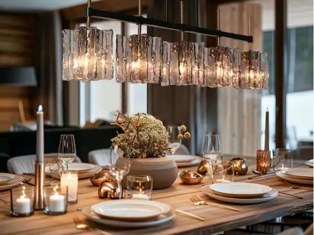 Lot 96-175205 - LNC
Echonalyri Modern 5-Light Glam 35.4 in. W Black and Brass Island Chandelier with Geometric Gray ...