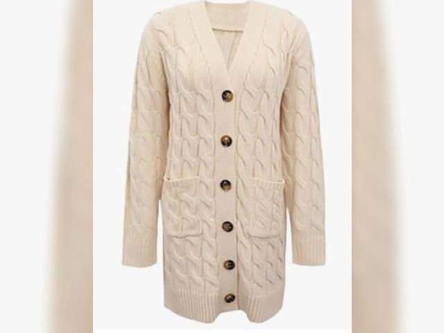 Lot 96-166513 - Winter Long Cardigan Twist Sweater Knitted Coat Women Solid Color Casual Knitwear Female Cardigans S...