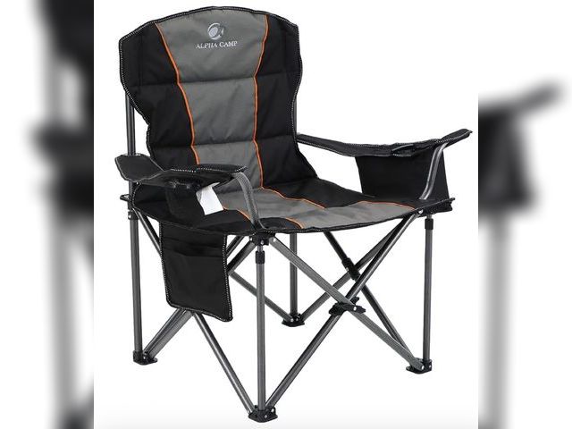 Lot 96-164397 - ALPHA CAMP Oversized Camping Folding Chair, Heavy Duty Support 450 LBS Steel Frame Collapsible Padde...