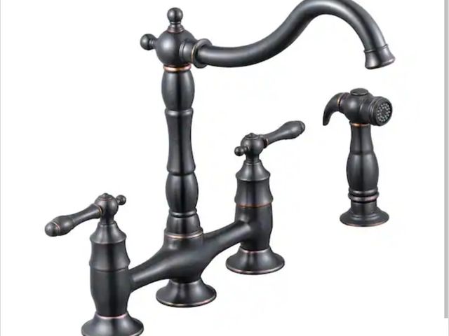 Lot 96-179789 - Glacier Bay
Lyndhurst Double-Handle Bridge Kitchen Faucet With Side Sprayer in Mediterranean Bronze ...