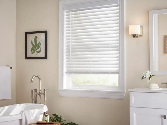 Lot 96-163327 - Home Decorators Collection
White Cordless Faux Wood Blinds for Windows with 2 in. Slats - 35.25 in. ...