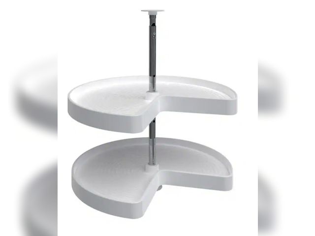 Lot 96-191731 - Rev-A-Shelf
24 in White Polymer Kidney Lazy Susans 2-Shelf
New