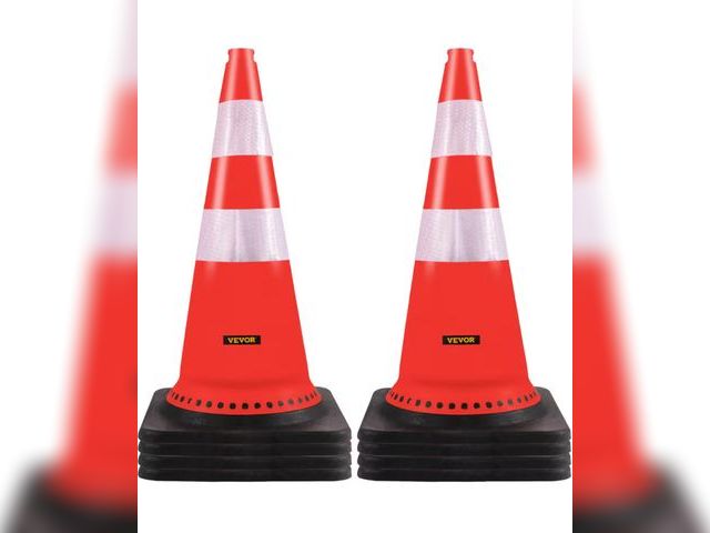 Lot 96-162565 - VEVOR
30 in. Traffic Cones PVC Orange Safety Cone with Reflective Collars and Weighted Base for Traf...