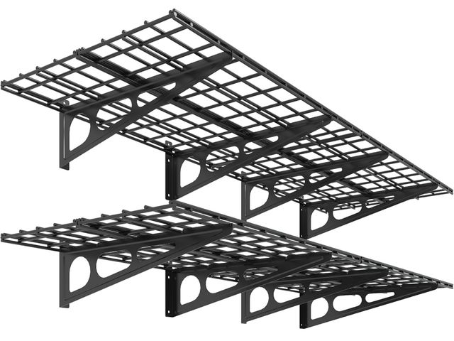 Lot 96-187518 - FLEXIMOUNTS 2-Pack 2x6ft Garage Shelving 24-inch-by-72-inch Wall Shelf Garage Storage Rack Floating ...