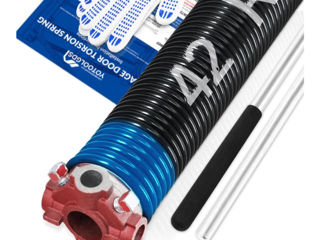 Lot 96-190205 - Right Hand Wind（Red Cone）2" Garage Door Torsion Spring with Non-Slip Winding Bars &amp; Gloves, High...