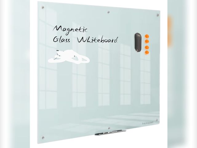 Lot 96-177411 - ZHIDIAN Magnetic Glass Whiteboard - Glass Dry Erase Board 48"x30" Large Frameless Tempered Glass Boa...