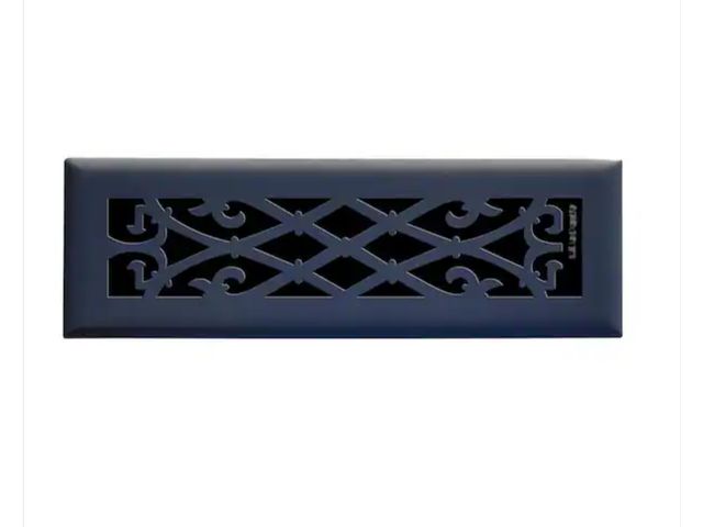 Lot 96-227686 - Bundle of 4 Hampton Bay Elegant Scroll 2 in. x 10 in. Steel Floor Register in Matte Black New