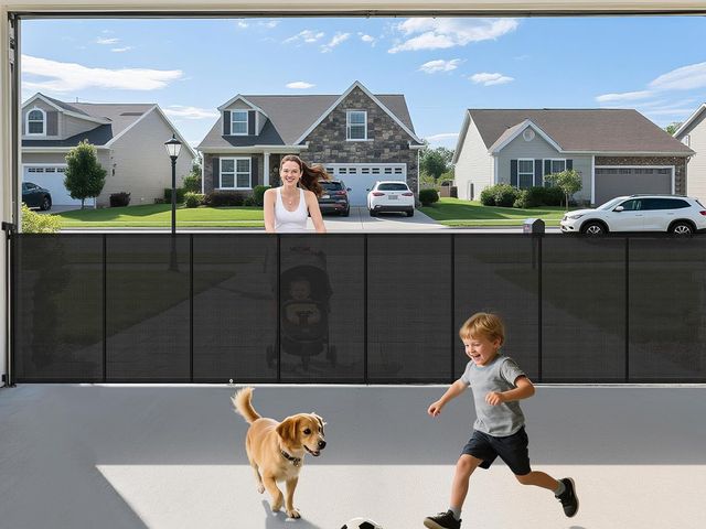 Lot 96-186635 - 236'' Retractable Baby Gates Extra Wide, 42'' Extra Tall Retractable Dog Gate, 20 FT Black Indoor/Ou...