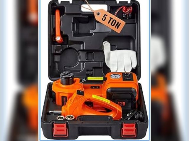 Lot 96-174396 - VEVOR Electric Car Jack, 5 Ton/11023 LBS Hydraulic Jack Lift with Electric Impact Wrench, Built-in I...