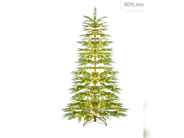Lot 96-192286 - Costway 6.5 FT Pre-Lit Cypress Christmas Tree Hinged with 470 PE Branch Tips Timer &amp; 430 Lights ...