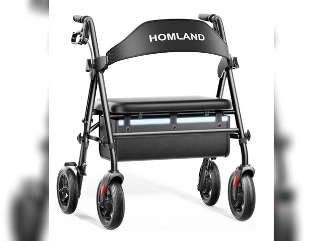 Lot 96-178891 - HOMLAND Bariatric Walkers for Seniors, 500lb Heavy Duty Rollator Walker with Extra Wide Padded Seat,...