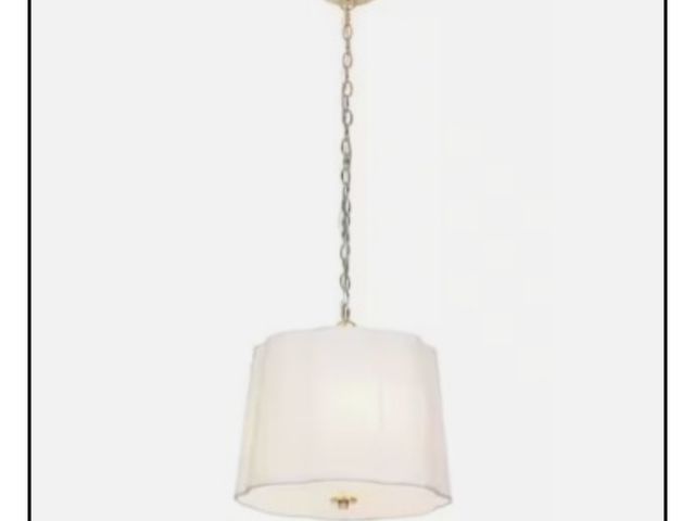 Lot 96-174247 - Signature Series Jolie 60-Watt 3-Light Brushed Brass Shaded Pendant Light
New