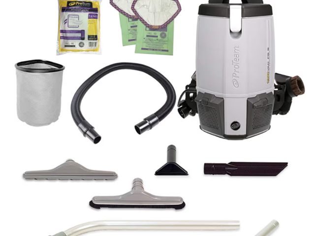 Lot 96-180253 - ProTeam Backpack Vacuums, ProVac FS 6 Commercial Backpack Vacuum with HEPA Media Filtration and Rest...