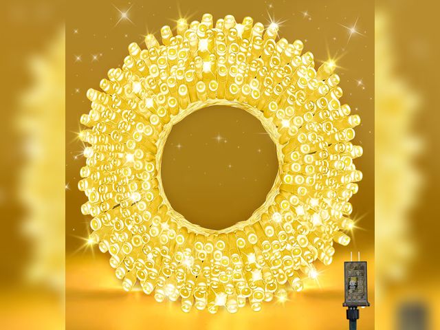 Lot 96-190969 - 100FT Warm White String Lights – 300 LED Extra Long Waterproof Fairy Lights on Clear Wire, Plug-in I...