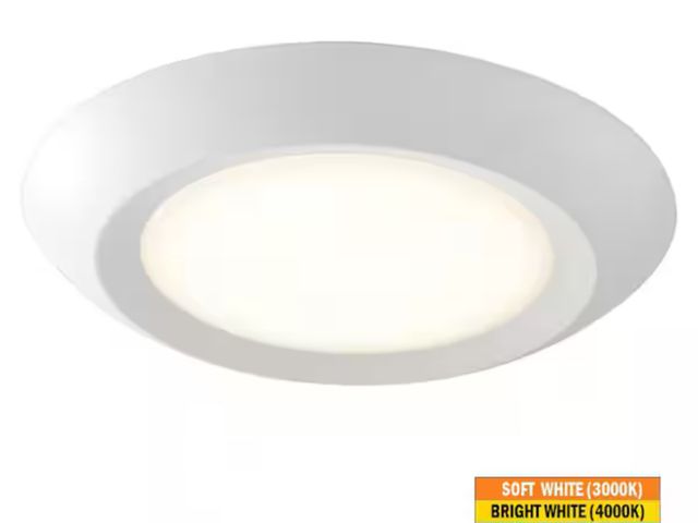 Lot 96-174482 - Commercial Electric
10 in. 18-Watt Adjustable CCT Disk Light LED Flush Mount Light Fixture 1500 Lume...