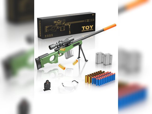 Lot 96-176424 - Toy Gun Soft Bullets with Jump Ejecting Mag, Toy Sniper Rifle for 12+ Gifts
New
