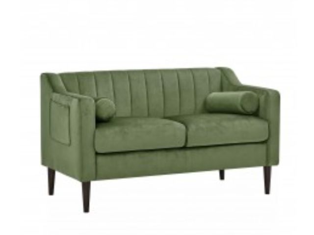 Lot 96-210267 - 55" inch Velvet Loveseat Sofa, 2 Seater Upholstered Sofa Chair New MSRP $299