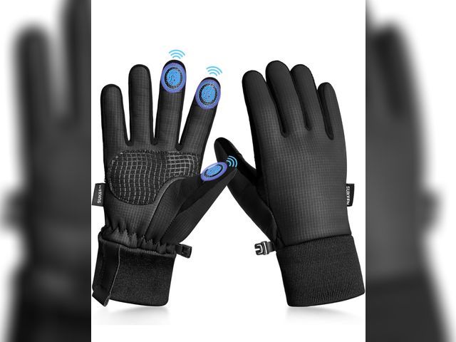 Lot 96-178716 - Sukeen Kids Winter Warm Gloves for Boys Girls Windproof PU Cold Weather Gloves Aged 4-14 Anti-Slip G...