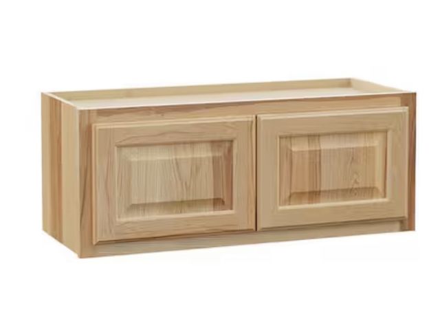 Lot 96-232383 - Hampton Bay Hampton 30 in. W x 12 in. D x 12 in. H Assembled Wall Bridge Kitchen Cabinet in Natural ...
