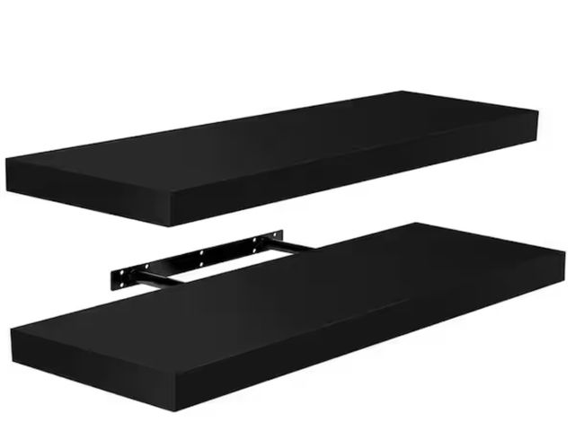 Lot 96-198264 - Sorbus
9 in. x 24 in. x 1.5 in. Classic Black Wood Decorative Wall Shelves with Brackets (2-Pack)
Ne...