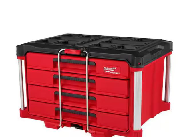 Lot 96-162624 - Milwaukee
PACKOUT 22 in. Modular 4-Drawer Tool Box with Metal Reinforced Corners and 50 lbs. Capacit...