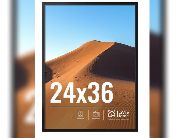 Lot 96-181527 - LaVie Home 24x36 Picture Frame for Wall Display, 24x36 Black Picture Frame with HD Plexiglas, 24 x 3...