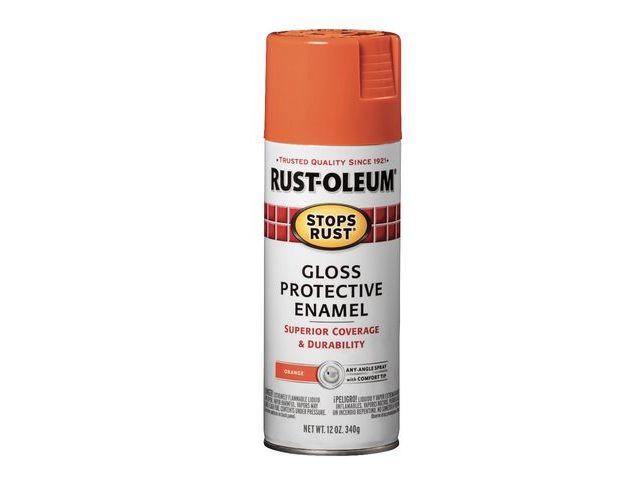 Lot 96-182173 - Orange, Rust-Oleum Stops Rust Gloss Protective Enamel Spray Paint, 12 oz

New