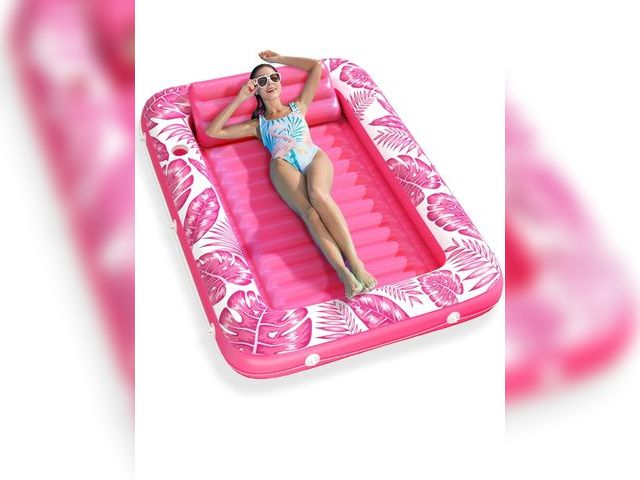 Lot 96-170597 - Inflatable Tanning Pool Lounger Float - Jasonwell 4 in 1 Sun Tan Tub Sunbathing Pool Lounge Raft Flo...