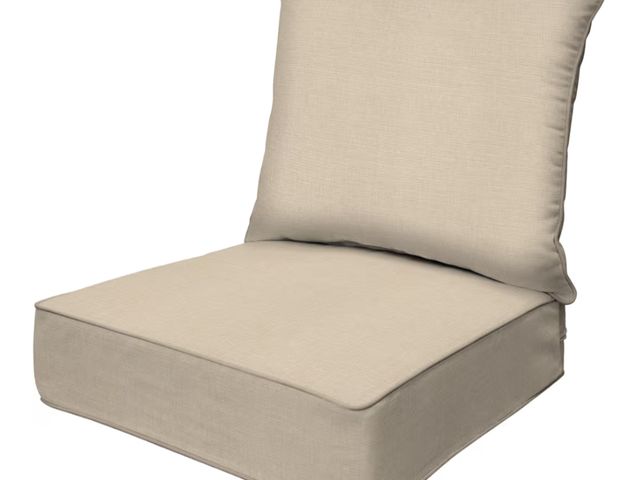 Lot 96-177809 - Honeycomb Outdoor Deep Seat, 24 x 23, Textured Solid Almond Chair Cushion for Patio Furniture New MS...