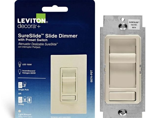 Lot 96-214365 - Set of 3 Leviton
SureSlide Dimmer Switch for Dimmable LED, Halogen and Incandescent Bulbs - Light
Al...