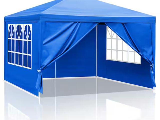 Lot 96-166680 - Karl home 10 ft. x 10 ft. Blue Outdoor Party Tent with 4 Sidewalls New