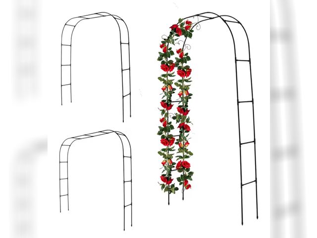 Lot 96-193130 - 7.9 Ft H x 4 Ft W Metal+PE Coated Pergola Arbor, Easy to Assemble 3 Sizes, for Various Climbing Plan...