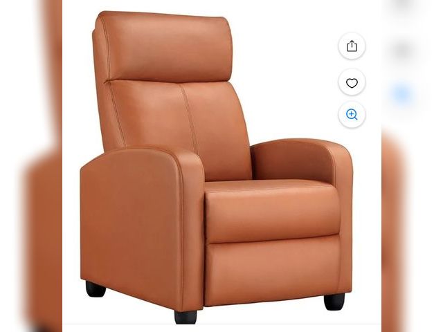 Lot 96-152018 - Yaheetech Adjustable PU Leather Recliner Chair with Pocket Spring, Tan MSRP $129.99 New